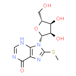 ChemSpider 2D Image | 8-(Methylthio)inosine | C11H14N4O5S