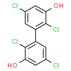 ChemSpider 2D Image | 2,2',5,5'-Tetrachloro-3,3'-biphenyldiol | C12H6Cl4O2