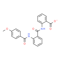 ChemSpider 2D Image | 2-({2-[(4-Methoxybenzoyl)amino]benzoyl}amino)benzoate | C22H17N2O5