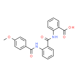 ChemSpider 2D Image | 2-({2-[(4-Methoxybenzoyl)amino]benzoyl}amino)benzoic acid | C22H18N2O5