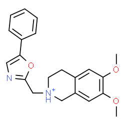 ChemSpider 2D Image | 6,7-Dimethoxy-2-[(5-phenyl-1,3-oxazol-2-yl)methyl]-1,2,3,4-tetrahydroisoquinolinium | C21H23N2O3