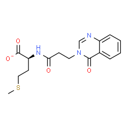 ChemSpider 2D Image | (2S)-4-(Methylsulfanyl)-2-{[3-(4-oxo-3(4H)-quinazolinyl)propanoyl]amino}butanoate | C16H18N3O4S