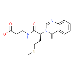 ChemSpider 2D Image | 3-{[(2S)-4-(Methylsulfanyl)-2-(4-oxo-3(4H)-quinazolinyl)butanoyl]amino}propanoate | C16H18N3O4S