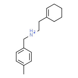 ChemSpider 2D Image | 2-(1-Cyclohexen-1-yl)-N-(4-methylbenzyl)ethanaminium | C16H24N