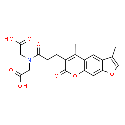 ChemSpider 2D Image | 2,2'-{[3-(3,5-Dimethyl-7-oxo-7H-furo[3,2-g]chromen-6-yl)propanoyl]imino}diacetic acid | C20H19NO8