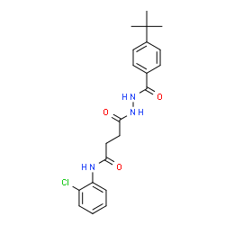 ChemSpider 2D Image | 4-[2-(4-tert-butylbenzoyl)hydrazino]-N-(2-chlorophenyl)-4-oxobutanamide | C21H24ClN3O3