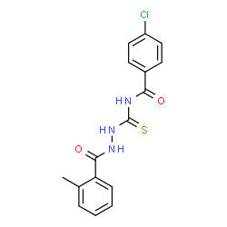 ChemSpider 2D Image | 4-chloro-N-{[2-(2-methylbenzoyl)hydrazino]carbothioyl}benzamide | C16H14ClN3O2S