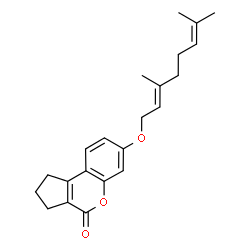 ChemSpider 2D Image | 7-{[(2E)-3,7-Dimethyl-2,6-octadien-1-yl]oxy}-2,3-dihydrocyclopenta[c]chromen-4(1H)-one | C22H26O3