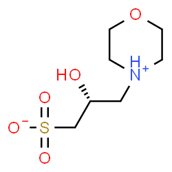 ChemSpider 2D Image | (2R)-2-Hydroxy-3-(morpholin-4-ium-4-yl)-1-propanesulfonate | C7H15NO5S