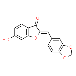 ChemSpider 2D Image | (2Z)-2-(1,3-Benzodioxol-5-ylmethylene)-6-hydroxy-1-benzofuran-3(2H)-one | C16H10O5