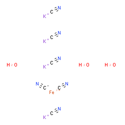 ChemSpider 2D Image | Iron(2+) potassium cyanide hydrate (1:4:6:3) | C6H6FeK4N6O3
