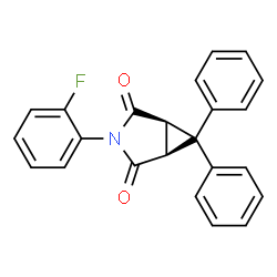 ChemSpider 2D Image | (1R,5S)-3-(2-Fluorophenyl)-6,6-diphenyl-3-azabicyclo[3.1.0]hexane-2,4-dione | C23H16FNO2