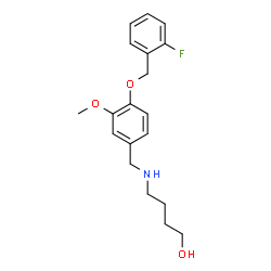 ChemSpider 2D Image | 4-({4-[(2-Fluorobenzyl)oxy]-3-methoxybenzyl}amino)-1-butanol | C19H24FNO3
