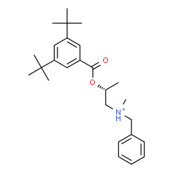 ChemSpider 2D Image | (2R)-N-Benzyl-2-{[3,5-bis(2-methyl-2-propanyl)benzoyl]oxy}-N-methyl-1-propanaminium | C26H38NO2