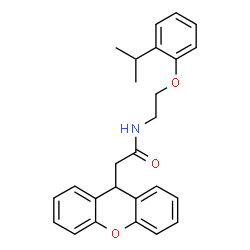 ChemSpider 2D Image | N-[2-(2-Isopropylphenoxy)ethyl]-2-(9H-xanthen-9-yl)acetamide | C26H27NO3