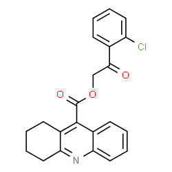 ChemSpider 2D Image | 2-(2-Chlorophenyl)-2-oxoethyl 1,2,3,4-tetrahydro-9-acridinecarboxylate | C22H18ClNO3