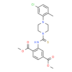 ChemSpider 2D Image | Dimethyl 2-({[4-(5-chloro-2-methylphenyl)piperazin-1-yl]carbothioyl}amino)terephthalate | C22H24ClN3O4S