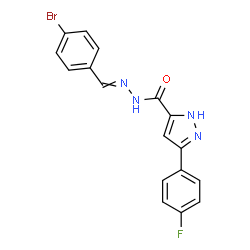 ChemSpider 2D Image | N'-(4-Bromobenzylidene)-3-(4-fluorophenyl)-1H-pyrazole-5-carbohydrazide | C17H12BrFN4O