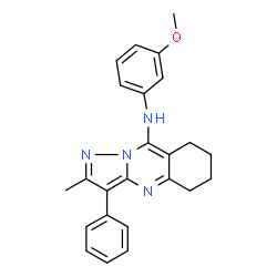 ChemSpider 2D Image | N-(3-Methoxyphenyl)-2-methyl-3-phenyl-5,6,7,8-tetrahydropyrazolo[5,1-b]quinazolin-9-amine | C24H24N4O