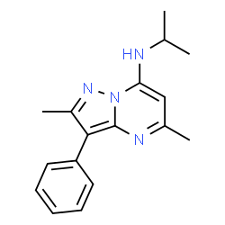 ChemSpider 2D Image | N-Isopropyl-2,5-dimethyl-3-phenylpyrazolo[1,5-a]pyrimidin-7-amine | C17H20N4