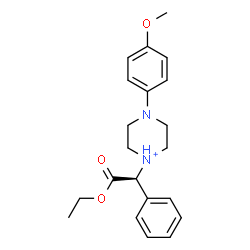 ChemSpider 2D Image | 1-[(1S)-2-Ethoxy-2-oxo-1-phenylethyl]-4-(4-methoxyphenyl)piperazin-1-ium | C21H27N2O3