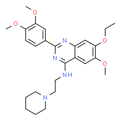 ChemSpider 2D Image | 2-(3,4-Dimethoxyphenyl)-7-ethoxy-6-methoxy-N-[2-(1-piperidinyl)ethyl]-4-quinazolinamine | C26H34N4O4