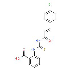 ChemSpider 2D Image | 2-({[(2E)-3-(4-Chlorophenyl)-2-propenoyl]carbamothioyl}amino)benzoic acid | C17H13ClN2O3S
