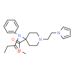 ChemSpider 2D Image | methyl 4-[phenyl(propanoyl)amino]-1-[2-(1H-pyrrol-1-yl)ethyl]piperidine-4-carboxylate | C22H29N3O3