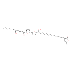 ChemSpider 2D Image | (5S)-3-[(13R)-13-{(2R,2'R,5'R)-5'-[(1R,5S)-1,5-Dihydroxyundecyl]octahydro-2,2'-bifuran-5-yl}-13-hydroxytridecyl]-5-methyl-2(5H)-furanone | C37H66O7