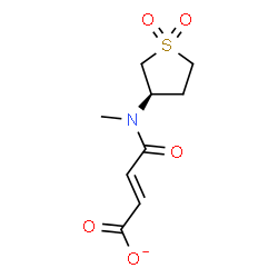 ChemSpider 2D Image | (2E)-4-{[(3R)-1,1-Dioxidotetrahydro-3-thiophenyl](methyl)amino}-4-oxo-2-butenoate | C9H12NO5S