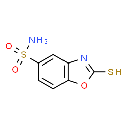 ChemSpider 2D Image | 2-Thioxo-2,3-dihydro-1,3-benzoxazole-5-sulfonamide | C7H6N2O3S2