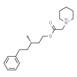 ChemSpider 2D Image | 1-(2-{[(3S)-3-Methyl-5-phenylpentyl]oxy}-2-oxoethyl)piperidinium | C19H30NO2