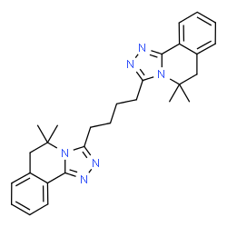 ChemSpider 2D Image | 3,3'-Butane-1,4-diylbis(5,5-dimethyl-5,6-dihydro[1,2,4]triazolo[3,4-a]isoquinoline) | C28H32N6