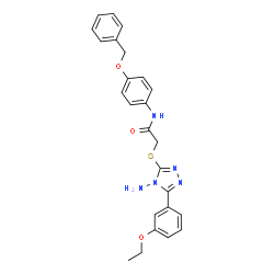 ChemSpider 2D Image | 2-{[4-Amino-5-(3-ethoxyphenyl)-4H-1,2,4-triazol-3-yl]sulfanyl}-N-[4-(benzyloxy)phenyl]acetamide | C25H25N5O3S