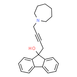 ChemSpider 2D Image | 9-(4-Azepan-1-yl-but-2-ynyl)-9H-fluoren-9-ol | C23H25NO