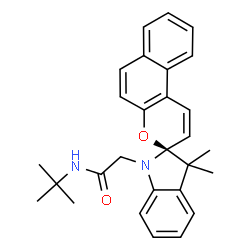 ChemSpider 2D Image | 2-[(3S)-3',3'-Dimethylspiro[benzo[f]chromene-3,2'-indol]-1'(3'H)-yl]-N-(2-methyl-2-propanyl)acetamide | C28H30N2O2
