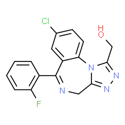 ChemSpider 2D Image | [8-Chloro-6-(2-fluorophenyl)-4H-[1,2,4]triazolo[4,3-a][1,4]benzodiazepin-1-yl]methanol | C17H12ClFN4O