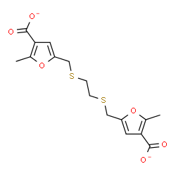 ChemSpider 2D Image | 5,5'-[1,2-Ethanediylbis(sulfanediylmethylene)]bis(2-methyl-3-furoate) | C16H16O6S2