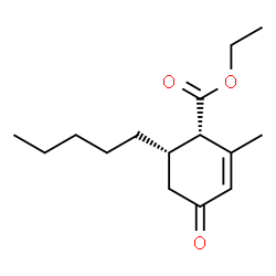 ChemSpider 2D Image | Ethyl (1S,6S)-2-methyl-4-oxo-6-pentyl-2-cyclohexene-1-carboxylate | C15H24O3