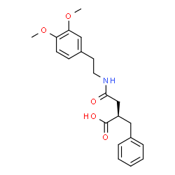 ChemSpider 2D Image | (2S)-2-Benzyl-4-{[2-(3,4-dimethoxyphenyl)ethyl]amino}-4-oxobutanoic acid | C21H25NO5