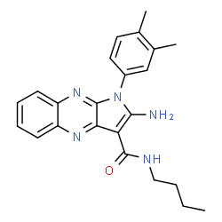 ChemSpider 2D Image | 2-Amino-N-butyl-1-(3,4-dimethylphenyl)-1H-pyrrolo[2,3-b]quinoxaline-3-carboxamide | C23H25N5O