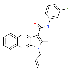 ChemSpider 2D Image | 1-Allyl-2-amino-N-(3-fluorophenyl)-1H-pyrrolo[2,3-b]quinoxaline-3-carboxamide | C20H16FN5O