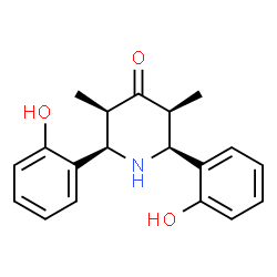 ChemSpider 2D Image | (2R,3R,5S,6S)-2,6-Bis(2-hydroxyphenyl)-3,5-dimethyl-4-piperidinone | C19H21NO3