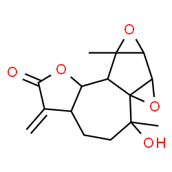 ChemSpider 2D Image | 6-Hydroxy-6,8a-dimethyl-3-methyleneoctahydro-4H-bisoxireno[2,3:1,8a]azuleno[4,5-b]furan-2(3H)-one | C15H18O5