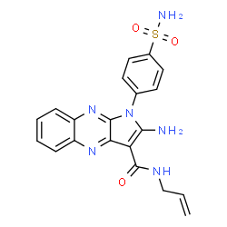 ChemSpider 2D Image | N-Allyl-2-amino-1-(4-sulfamoylphenyl)-1H-pyrrolo[2,3-b]quinoxaline-3-carboxamide | C20H18N6O3S