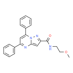 ChemSpider 2D Image | N-(2-Methoxyethyl)-5,7-diphenylpyrazolo[1,5-a]pyrimidine-2-carboxamide | C22H20N4O2