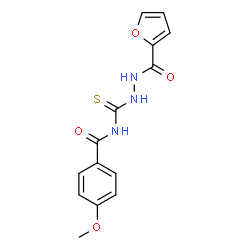 ChemSpider 2D Image | N-{[2-(2-Furoyl)hydrazino]carbothioyl}-4-methoxybenzamide | C14H13N3O4S