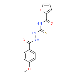 ChemSpider 2D Image | N-{[2-(4-Methoxybenzoyl)hydrazino]carbothioyl}-2-furamide | C14H13N3O4S