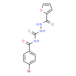 ChemSpider 2D Image | 4-Bromo-N-{[2-(2-furoyl)hydrazino]carbothioyl}benzamide | C13H10BrN3O3S