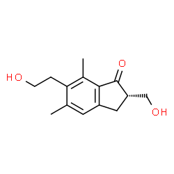 ChemSpider 2D Image | (2S)-6-(2-Hydroxyethyl)-2-(hydroxymethyl)-5,7-dimethyl-1-indanone | C14H18O3